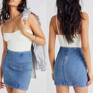 💙Free people, modern femme, denim skirt